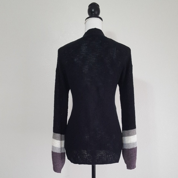Black Varsity Cardigan Sweater - Picture 2 of 3